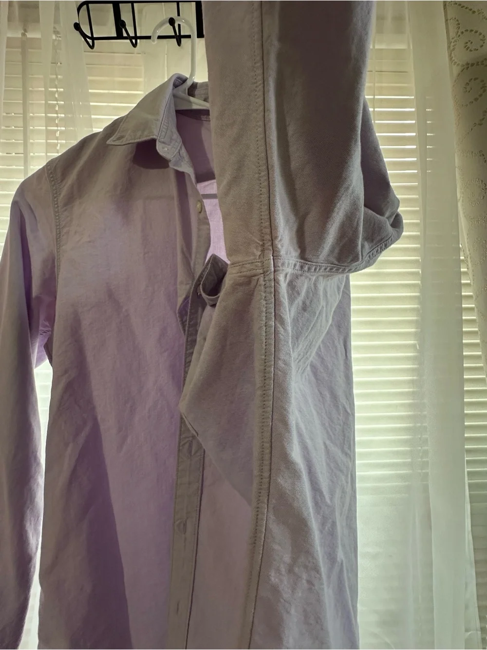 J. Crew Lavender Long-Sleeve Casual Button-Down Shirt with Chest Pocket